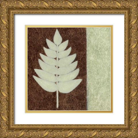 Fern IV Gold Ornate Wood Framed Art Print with Double Matting by Emery, Kristin