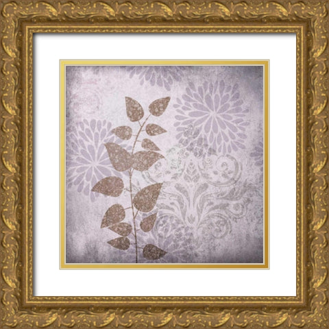 Warm Gray Flowers II Gold Ornate Wood Framed Art Print with Double Matting by Emery, Kristin