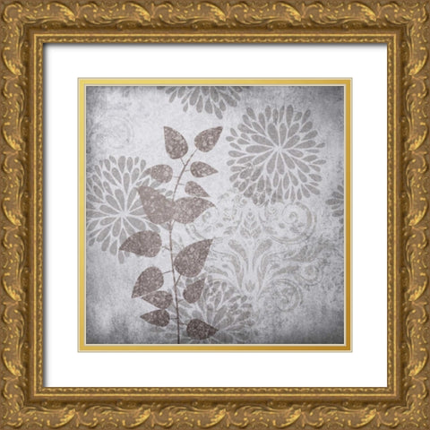Warm Grey Yellow Gold Ornate Wood Framed Art Print with Double Matting by Emery, Kristin