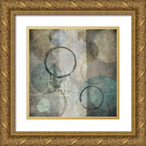 Stone Circles Blue II Gold Ornate Wood Framed Art Print with Double Matting by Emery, Kristin