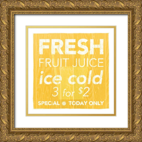 Fresh Juice Yellow Gold Ornate Wood Framed Art Print with Double Matting by Emery, Kristin