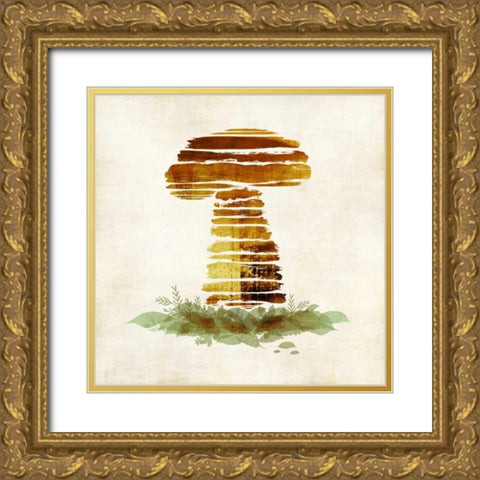 Mushroom Gold Ornate Wood Framed Art Print with Double Matting by Emery, Kristin