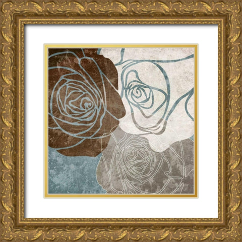 Rose II Gold Ornate Wood Framed Art Print with Double Matting by Emery, Kristin