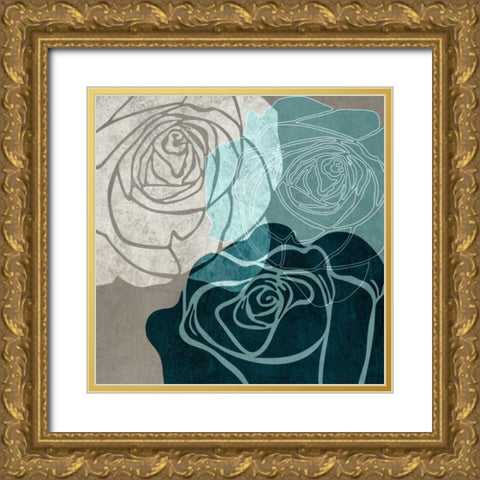Rose IIA Gold Ornate Wood Framed Art Print with Double Matting by Emery, Kristin