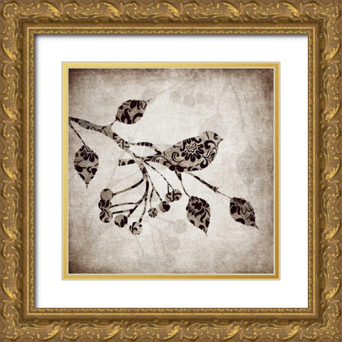 Solo Bird I Gold Ornate Wood Framed Art Print with Double Matting by Emery, Kristin