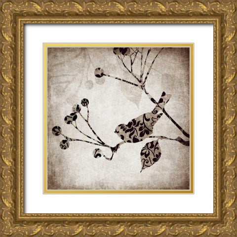 Solo Bird II Gold Ornate Wood Framed Art Print with Double Matting by Emery, Kristin