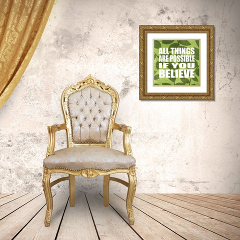 All Things Are Possible Gold Ornate Wood Framed Art Print with Double Matting by Emery, Kristin