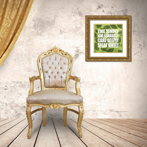 Live Simply Gold Ornate Wood Framed Art Print with Double Matting by Emery, Kristin