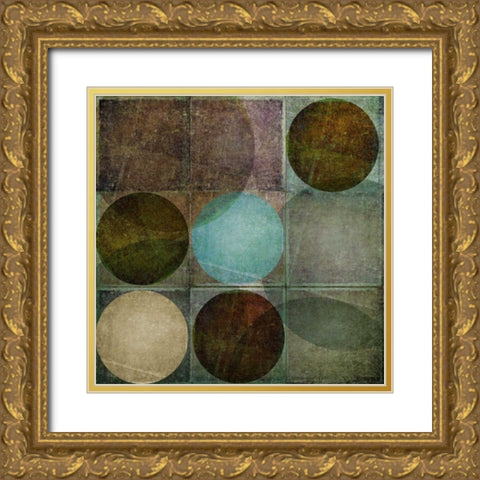 Box of Circles I Gold Ornate Wood Framed Art Print with Double Matting by Emery, Kristin