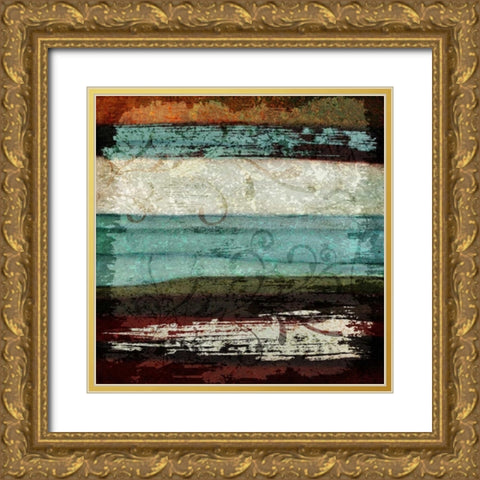 Paint Stroke I Gold Ornate Wood Framed Art Print with Double Matting by Emery, Kristin