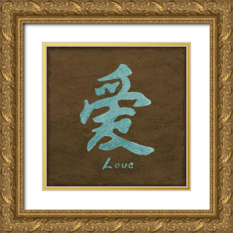 Asian Love I Gold Ornate Wood Framed Art Print with Double Matting by Emery, Kristin