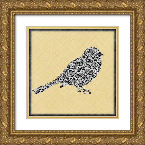 Single Bird II Gold Ornate Wood Framed Art Print with Double Matting by Emery, Kristin