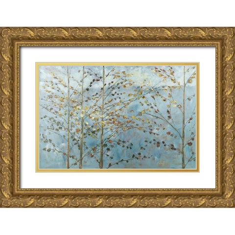Whispering Aspen 3 Gold Ornate Wood Framed Art Print with Double Matting by Kruk