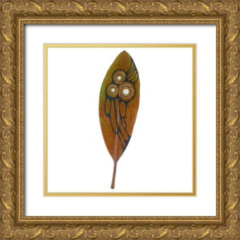 Tribal Feather 1 Gold Ornate Wood Framed Art Print with Double Matting by Rupe, Kim