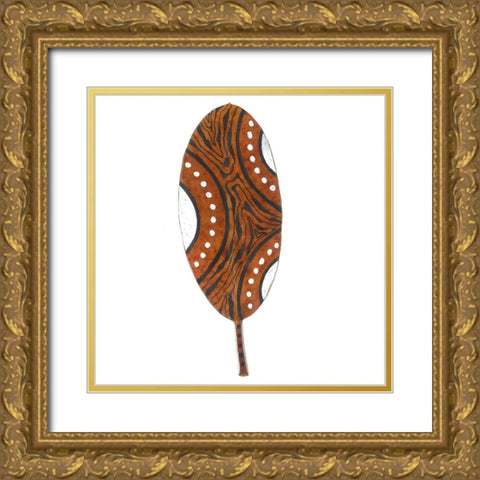 Tribal Feather 2 Gold Ornate Wood Framed Art Print with Double Matting by Rupe, Kim