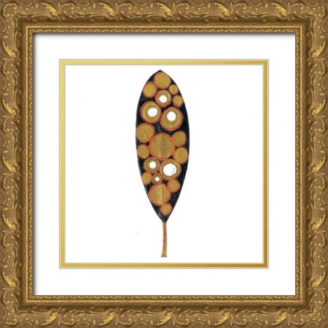 Tribal Feather 3 Gold Ornate Wood Framed Art Print with Double Matting by Rupe, Kim