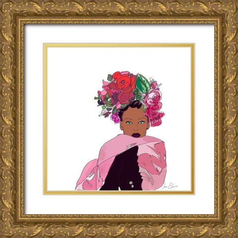 Fashionista Gold Ornate Wood Framed Art Print with Double Matting by Elizabeth, Sara