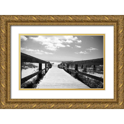 Docking The Clouds Gold Ornate Wood Framed Art Print with Double Matting by Colberg, Lisa