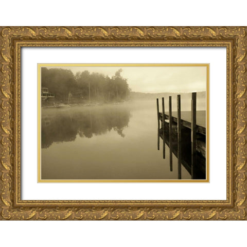 Stillness Gold Ornate Wood Framed Art Print with Double Matting by Grey, Jace