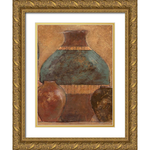 Pots III Gold Ornate Wood Framed Art Print with Double Matting by Davey, Linda
