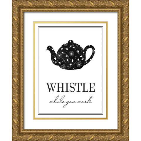 Whistle While You Work Gold Ornate Wood Framed Art Print with Double Matting by McFarland, Leslie