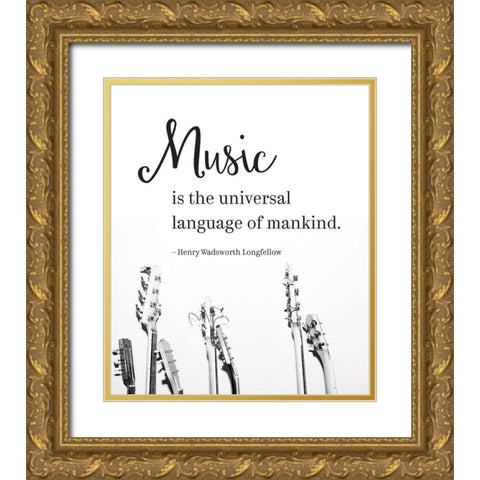 Music Universal Language Gold Ornate Wood Framed Art Print with Double Matting by McFarland, Leslie