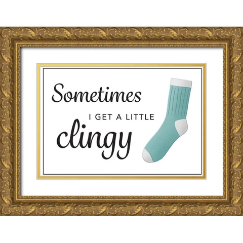 Clingy Gold Ornate Wood Framed Art Print with Double Matting by McFarland, Leslie