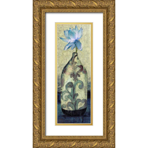 Flora Vase 1 Gold Ornate Wood Framed Art Print with Double Matting by Hunter, Lucas