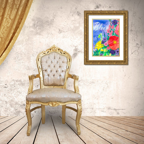 Flowers of the Hill Gold Ornate Wood Framed Art Print with Double Matting by Korsgaden, Laurie
