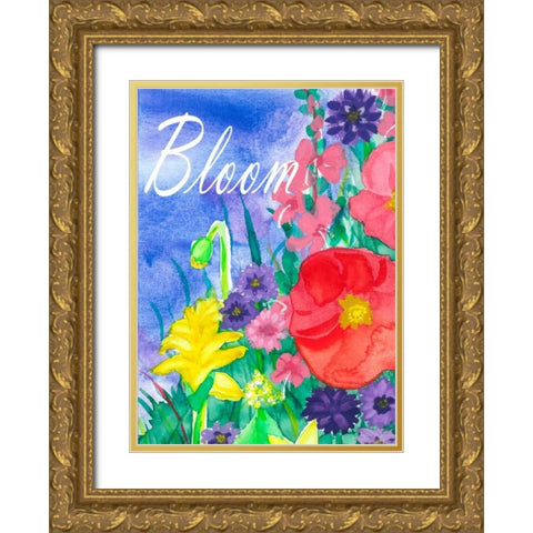 Flowers of the Hill Gold Ornate Wood Framed Art Print with Double Matting by Korsgaden, Laurie
