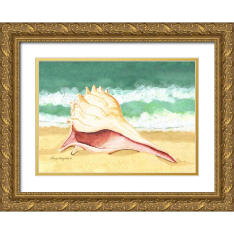 Seashell I Gold Ornate Wood Framed Art Print with Double Matting by Korsgaden, Laurie