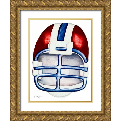 Helmet Gold Ornate Wood Framed Art Print with Double Matting by Korsgaden, Laurie