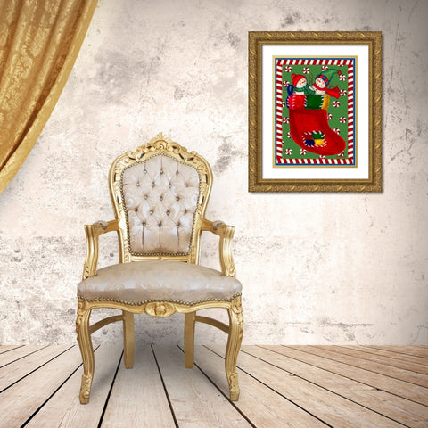 Gifts of Joy Gold Ornate Wood Framed Art Print with Double Matting by Korsgaden, Laurie