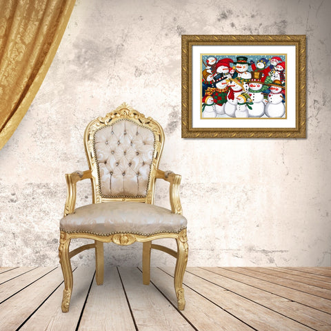 Fa La La La La Gold Ornate Wood Framed Art Print with Double Matting by Korsgaden, Laurie