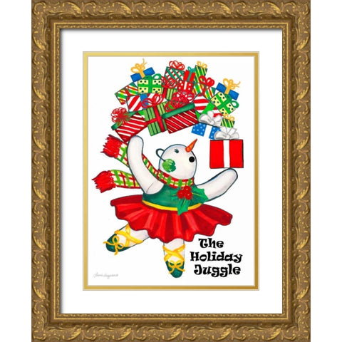 The Holidays Again Gold Ornate Wood Framed Art Print with Double Matting by Korsgaden, Laurie