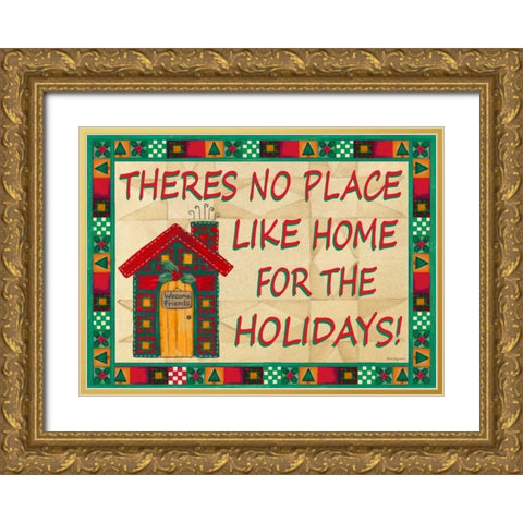 Home for The Holidays Gold Ornate Wood Framed Art Print with Double Matting by Korsgaden, Laurie
