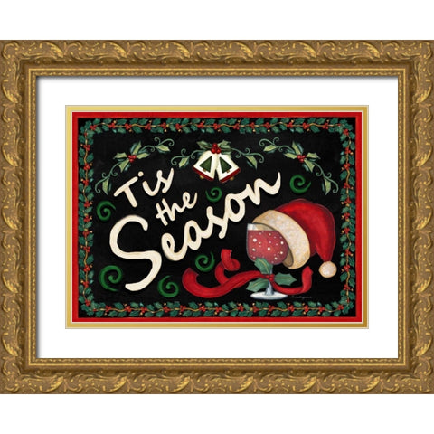 Tis the Season Gold Ornate Wood Framed Art Print with Double Matting by Korsgaden, Laurie