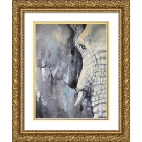 Majestic Pachyderm 1 Gold Ornate Wood Framed Art Print with Double Matting by Navarro, Lena