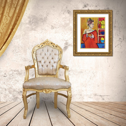 Llady 1 Gold Ornate Wood Framed Art Print with Double Matting by Colberg, Lisa