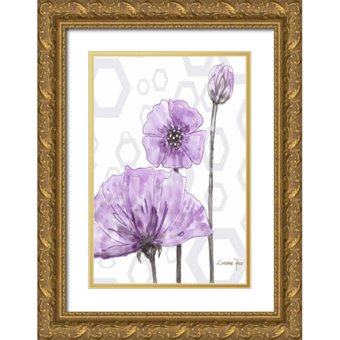 Poppy Arch Rect 1 Gold Ornate Wood Framed Art Print with Double Matting by Rossi, Lorraine