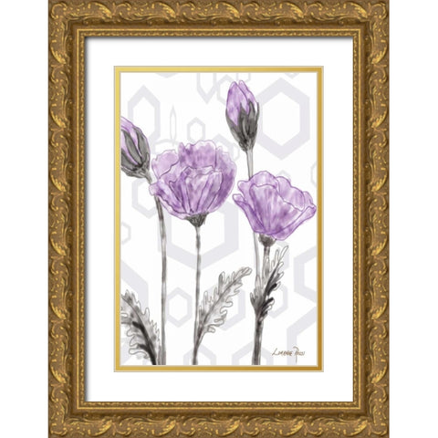 Poppy Arch Rect 2 Gold Ornate Wood Framed Art Print with Double Matting by Rossi, Lorraine