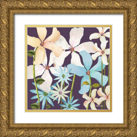 Blackberry Posies 2 Gold Ornate Wood Framed Art Print with Double Matting by Rossi, Lorraine