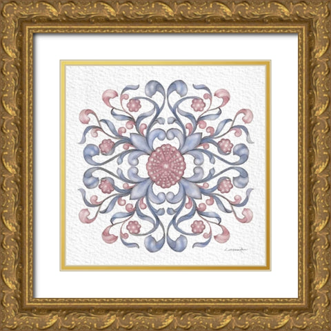 Florentine Scroll 2 Gold Ornate Wood Framed Art Print with Double Matting by Rossi, Lorraine