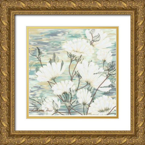 White Water Flower 3 Gold Ornate Wood Framed Art Print with Double Matting by Rossi, Lorraine