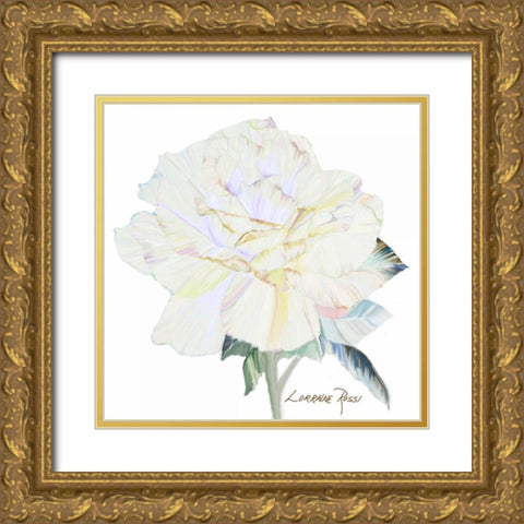 Peace Rose 1 Gold Ornate Wood Framed Art Print with Double Matting by Rossi, Lorraine