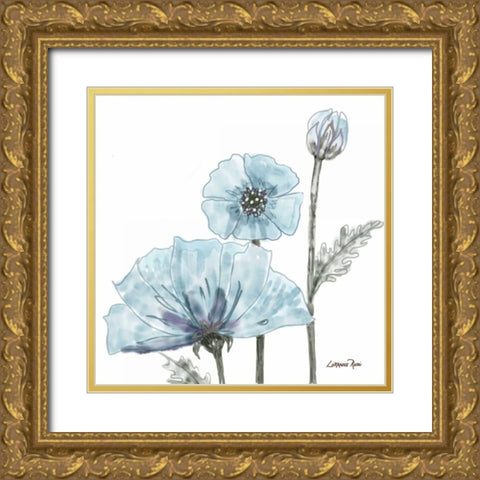 Poppy Perched 2 Gold Ornate Wood Framed Art Print with Double Matting by Rossi, Lorraine