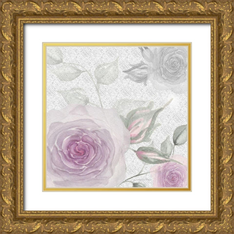 Blush Rose I Gold Ornate Wood Framed Art Print with Double Matting by Rossi, Lorraine