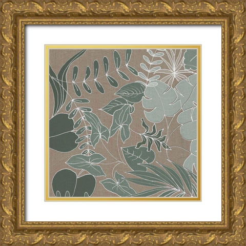 Rustic Leaves 1 Gold Ornate Wood Framed Art Print with Double Matting by Rossi, Lorraine