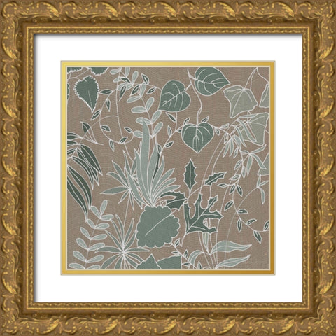 Rustic Leaves 2 Gold Ornate Wood Framed Art Print with Double Matting by Rossi, Lorraine