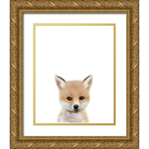 Woodland Fox Gold Ornate Wood Framed Art Print with Double Matting by Straatsma, Leah